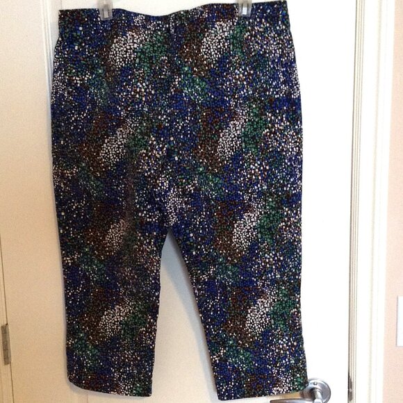 Laura Plus Women's Capri Cropped Pants Size 14 Multi Colored No Pockets Casual - Picture 6 of 9
